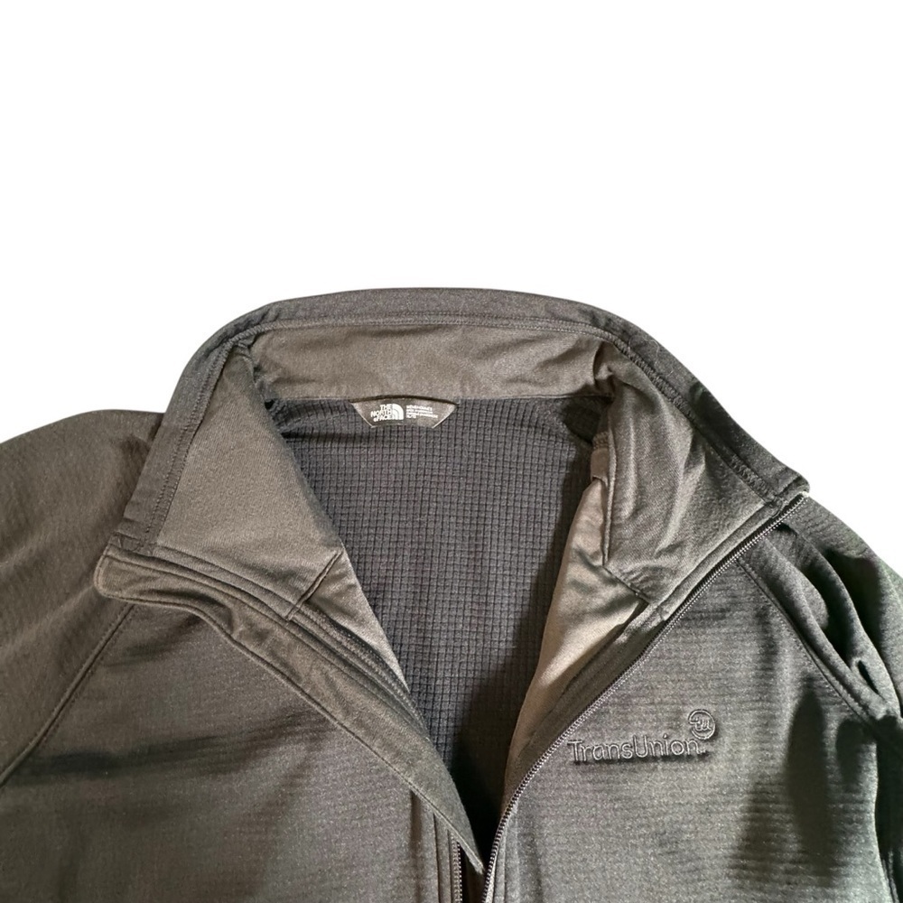 The North Face Men’s XL Jacket Full Zip Black Fleece Lined Logo Arm TransUnion - Picture 6 of 12
